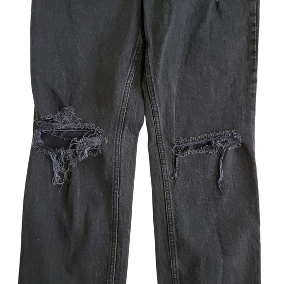 Abercrombie Ultra High Rise 90s Straight Jeans Black Distressed 4 27 - Picture 6 of 11